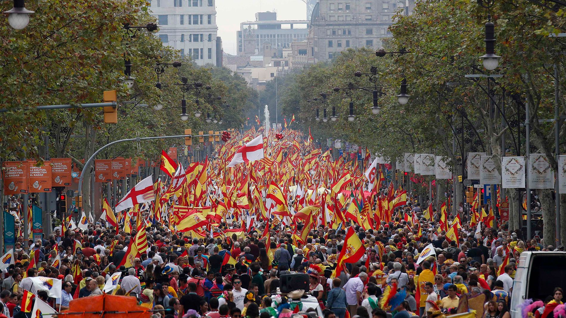 Histórica manifestación en Barcelona en favor de Cataluña en España