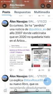 La captura que hizo Álex Navajas sobre la supresión de una noticia en Público